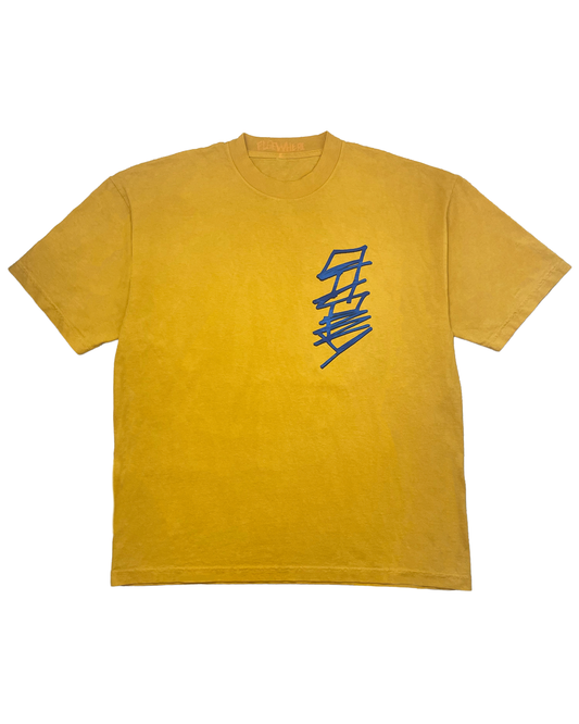 Marbled Blue Marigold Tee